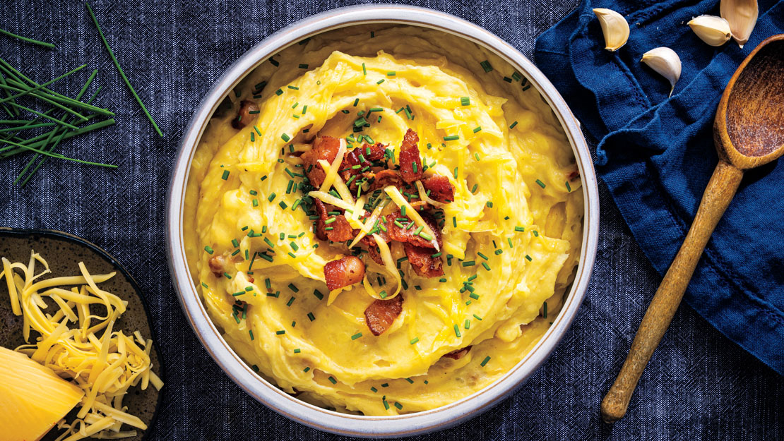 Bacon, Gouda & Garlic Mashed Potatoes