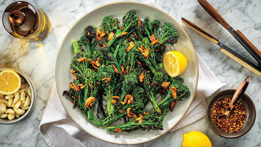 Charred Lemon-Garlic Broccolini