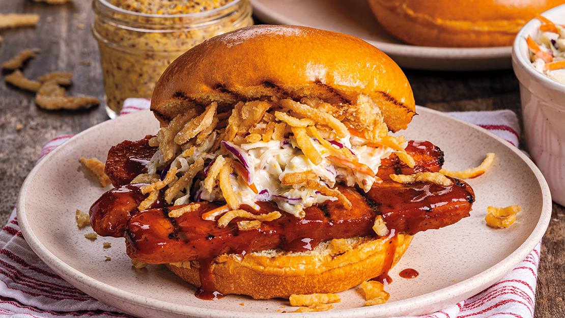Spicy BBQ Smoked Sausage Sandwich