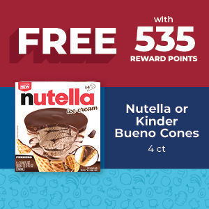 Nutella or Kinder Bueno Cones 4 ct