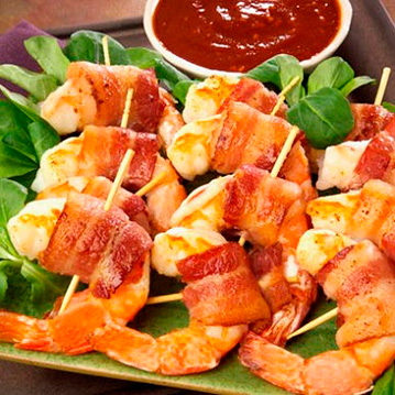 Bacon-Wrapped Shrimp with Dipping Sauce Bacon-Wrapped Shrimp with Dipping Sauce