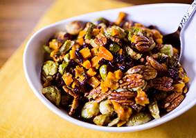 Roasted Brussels Sprouts & Cinnamon Butternut Squash 