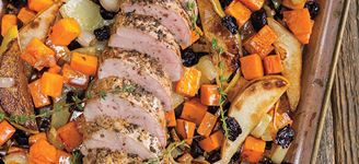 Sheet-Pan Pork Tenderloin With Sweet Potatoes & Pears