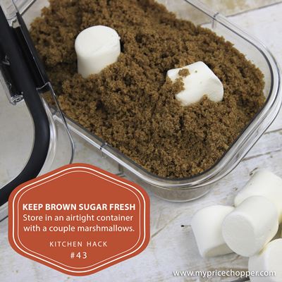 marshmallows will help keep your brown sugar moist