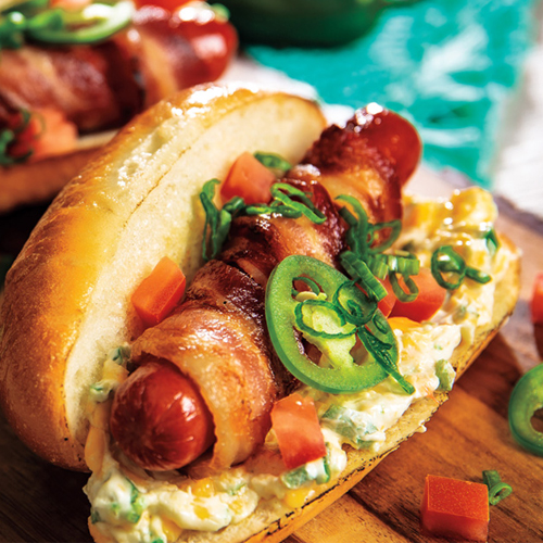 Grilled Jalapeno Popper Bacon-Wrapped Hot Dogs Grilled Jalapeno Popper Bacon-Wrapped Hot Dogs