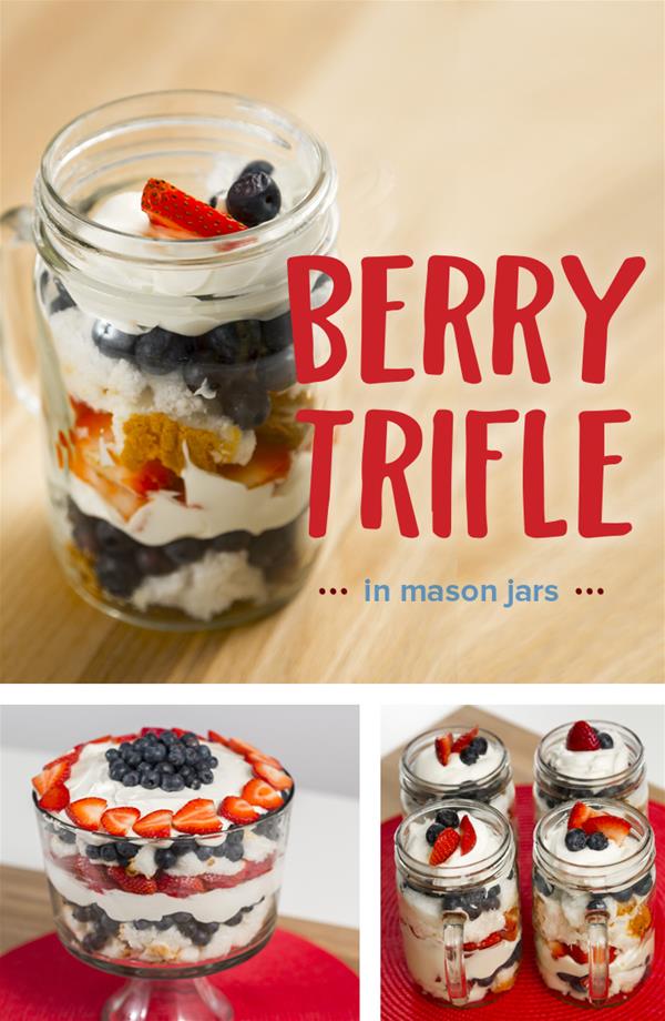 Berry Trifle in Mason Jars